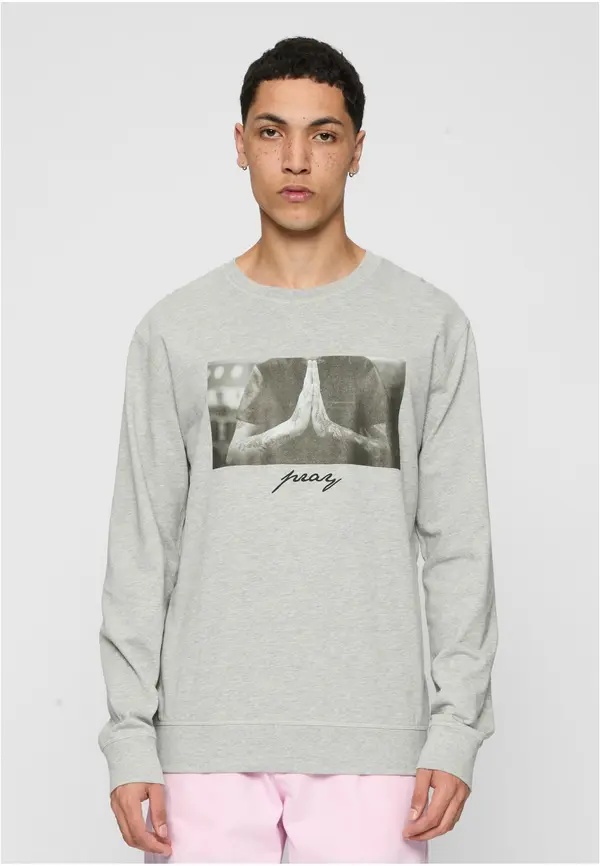 Mister Tee Pray Crewneck Grey