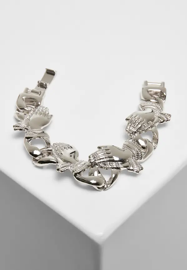 Urban Classics Pray Hands Bracelet - Silver Color