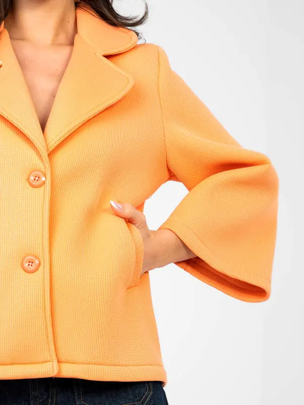 Factory Price Prehodni dežni plašč, 3/4 rokavi, oranžen