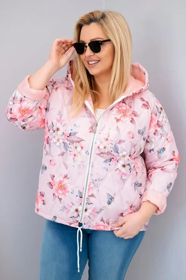 Kesi Włoski Prešita jakna s kapuco Kesi Plus Size