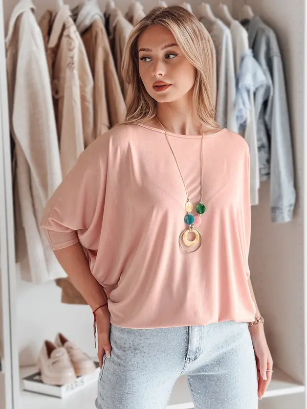 DStreet Prevelika bluza s kravato, pudrasto roza