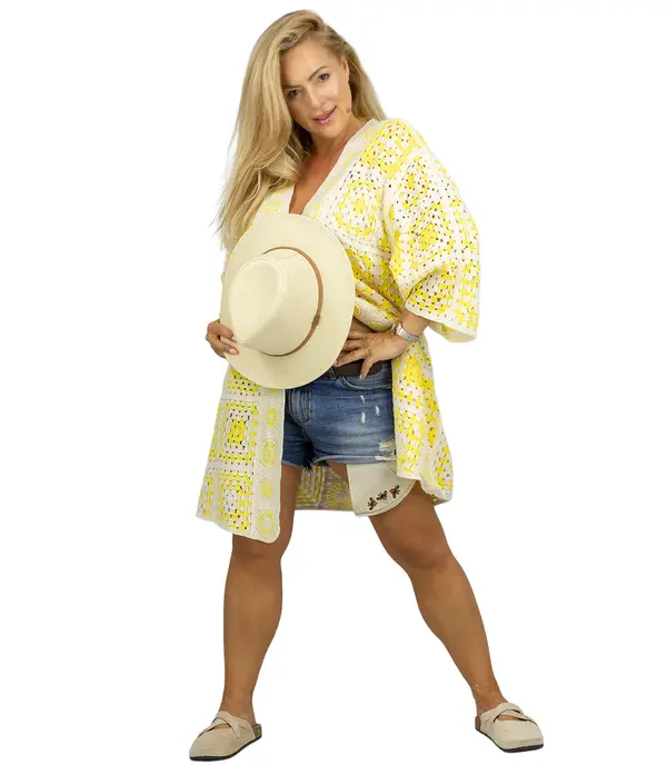 Pri Pri Boho crochet and openwork cardigan bedspread granny square BOHEMA