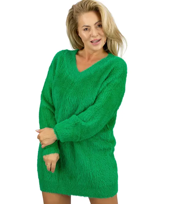 Pri Pri Fluffy sweater knit dress neckline FUZZYVIBE