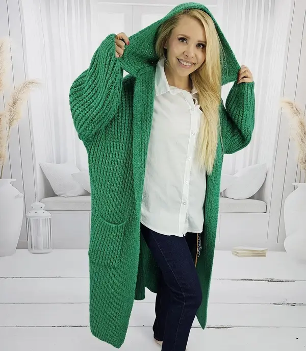 Pri Pri Long warm cardigan sweater thick weave VALERIA