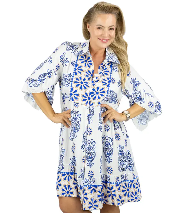 Pri Pri Loose boho midi dress with ruffles PALOMA