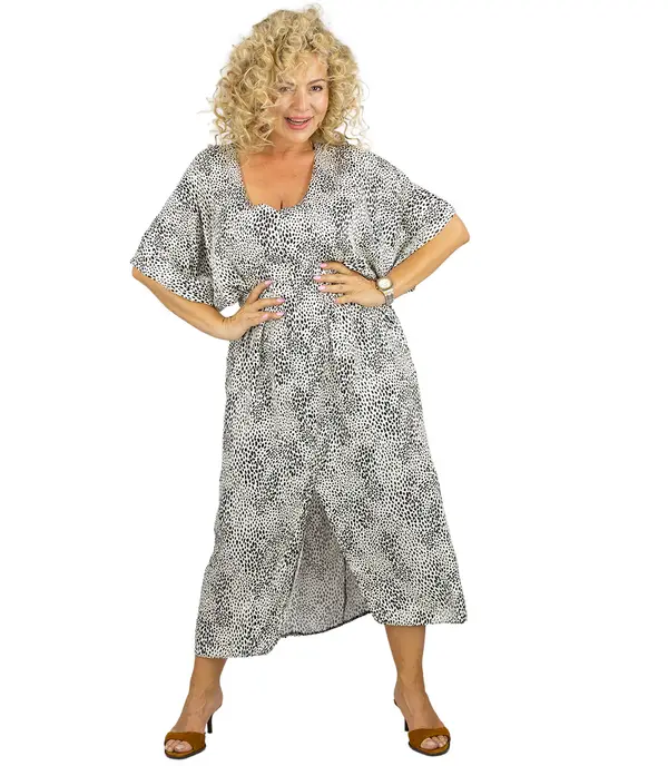 Pri Pri Oversize dress with belt and V neckline SAFARI DREAM