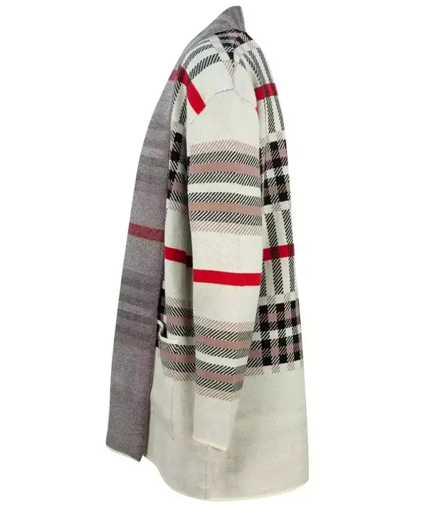 Pri Pri WARM Sweater. Checkered cardigan overlay