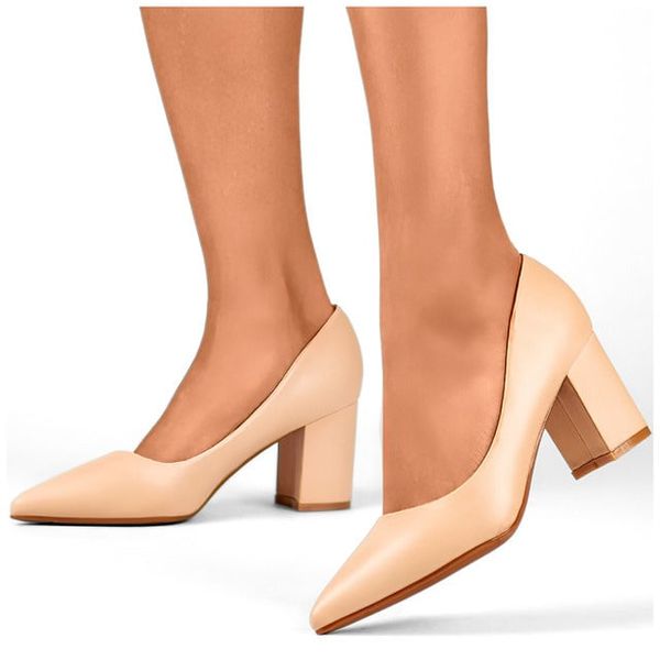 primohurt primohurt Beige classic low-heeled pumps, women's shoes for the office