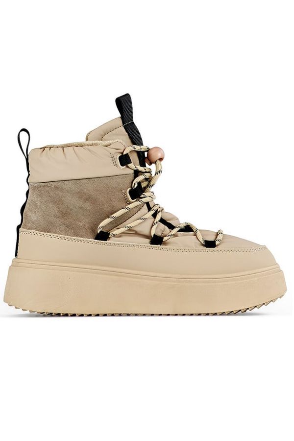 primohurt primohurt Beige snow boots with a cuff, insulated women's winter boots with a thick sole