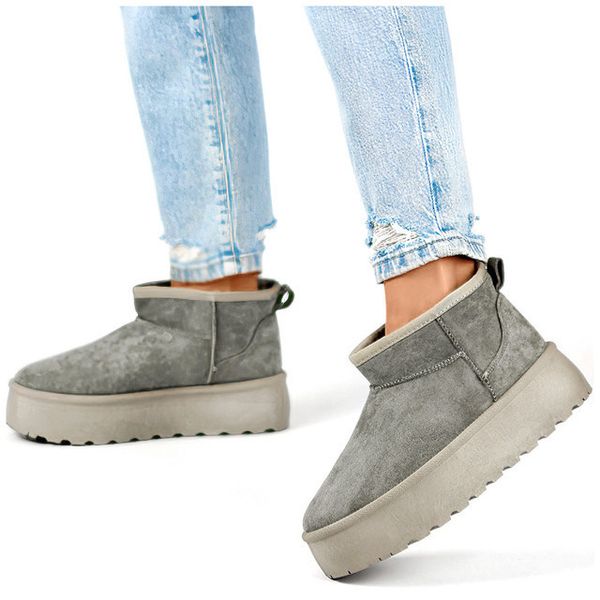 primohurt primohurt Dark green women's snow boots with a thick sole, warm winter women's shoes