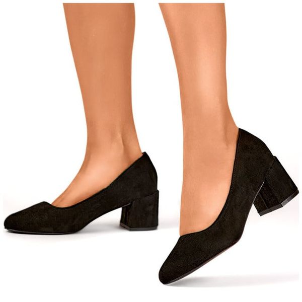 primohurt primohurt Suede low-heeled pumps, classic black women's low-heeled shoes