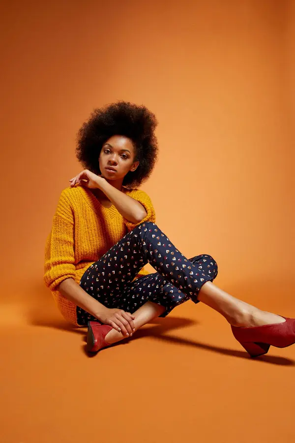 Marisse Printed trousers - dark blue