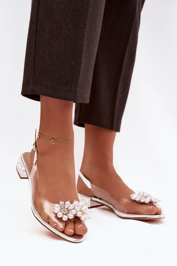 S. BARSKI Prozorni sandali z nizko peto