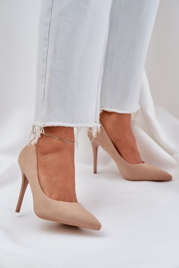 PS1 PS1 Classic High Heels Made Of Eco Suede Beige Navinda