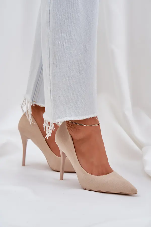 Boto PS1 Classic High Heels Made Of Eco Suede Light Beige Navinda