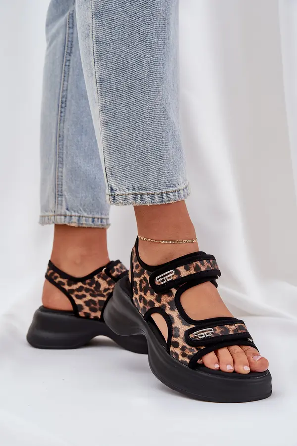 Boto PS1 Eco Leather Lightweight Platform Sandals Panther Brown