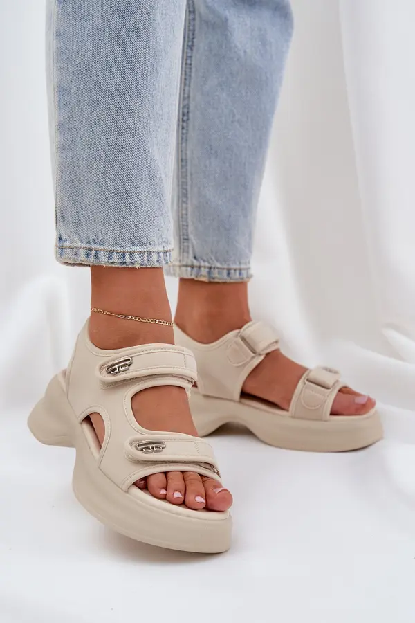 Boto PS1 Fabric Lightweight Platform Sandals Light Beige Deniffia
