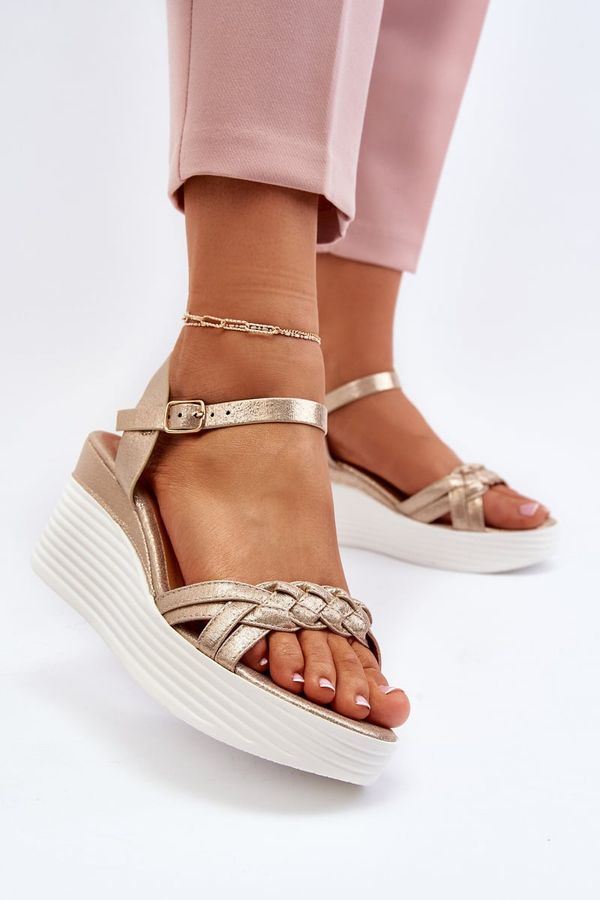 PS1 PS1 Golden Wedge Sandals Esinna