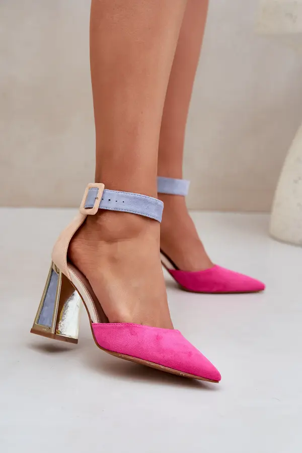 Boto PS1 Heeled Sandals With Pointed Toes Fuchsia Gekkaria