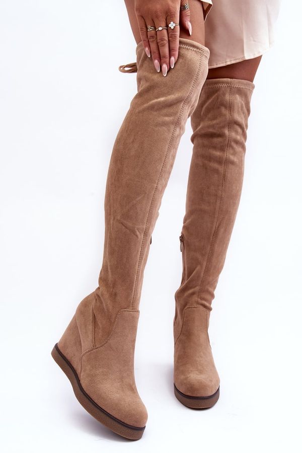 PS1 PS1 Platform Musketeer Boots in Suede Beige Mephal