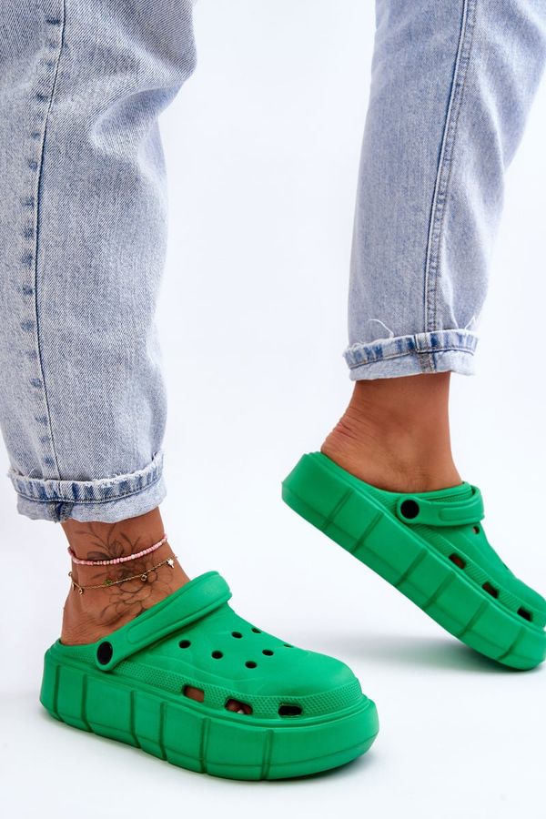 PS1 PS1 Women's Foam Crocs On Platform Green Beckett