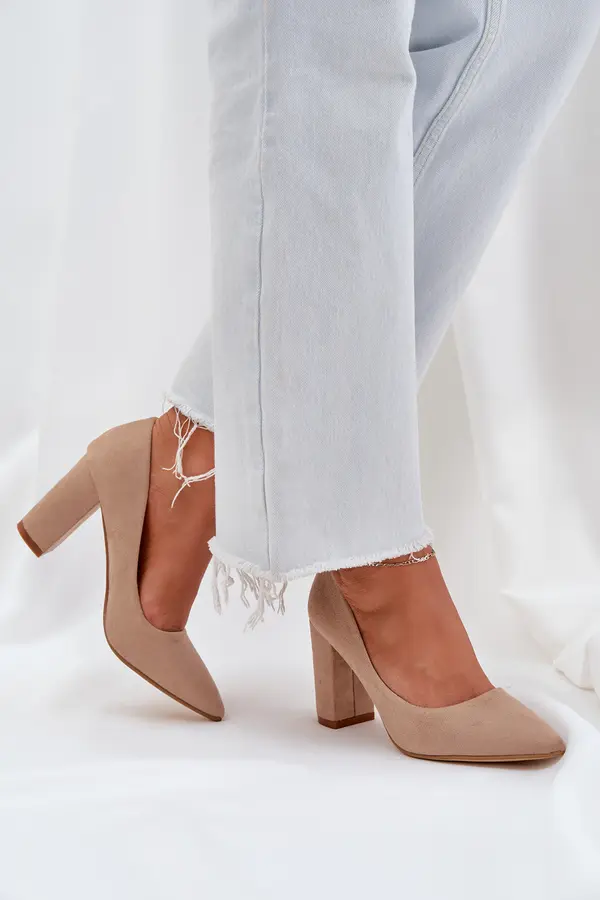 Boto PS1 Womens Heels On A Block Eco Suede Dark Beige Florena