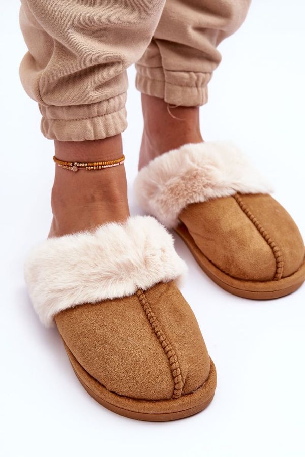 PS1 PS1 Women's Slippers With Fur Camel Pinky