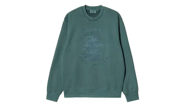 Carhartt Wip Pulover Carhartt WIP Bayou v botanično zeleni barvi
