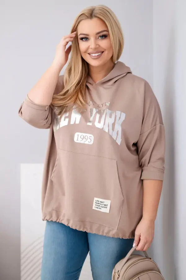 Kesi Włoski Pulover Kesi za večje velikosti s kengurujem