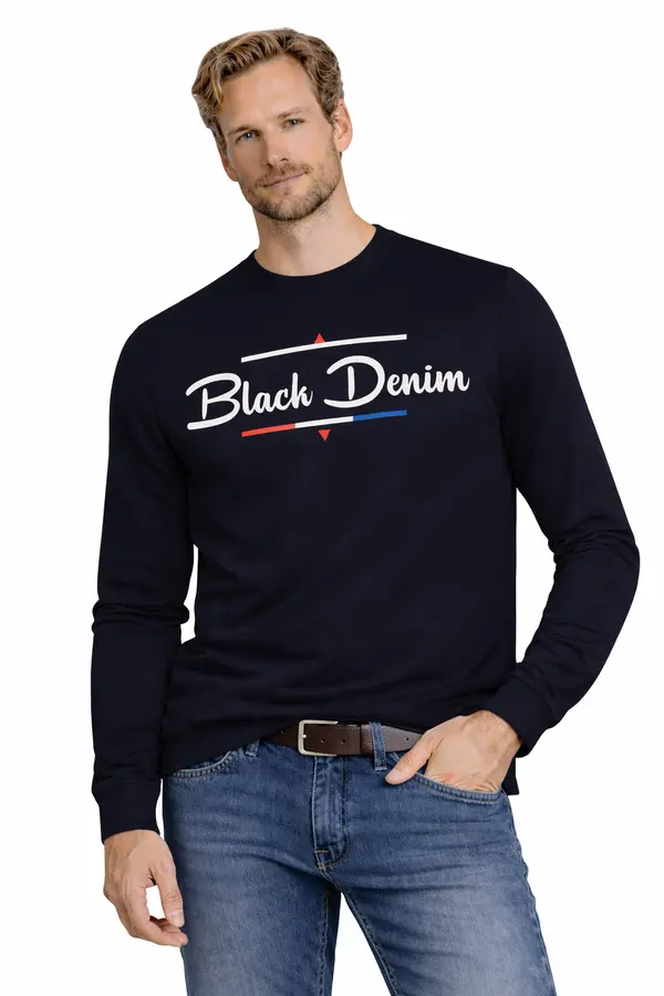 JUMPER Pulover s kapuco - moški, temno moder