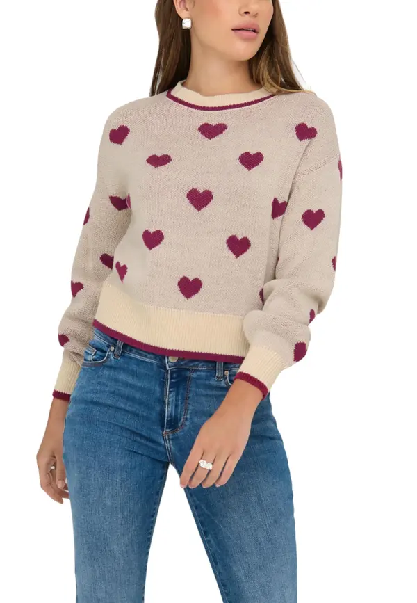 Jacqueline de Yong Pulover z vzorcem srca Jacqueline De Yong