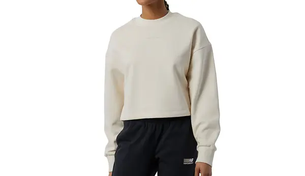 New Balance Puloverji s kapuco in puloverji - New Balance Athletics Nature State Crew Light Brown Svetlorjava