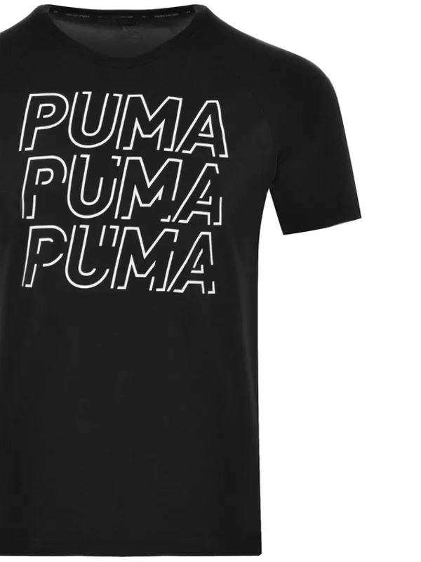 Puma Puma - Majica z modernim športnim logotipom - črna