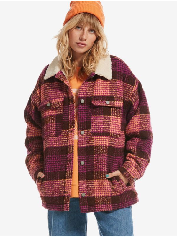 Roxy Purple-brown women's plaid jacket Roxy Passage Of Time - Women