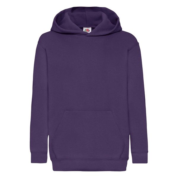 Fruit of the Loom Purple children's sweatshirt Classic kangaroo Fruit of the Loom