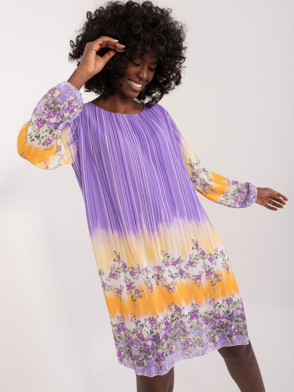 Fashionhunters Purple dress with colorful patterns
