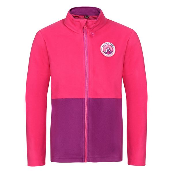 ALPINE PRO Purple-pink children's fleece sweatshirt ALPINE PRO SIUSO