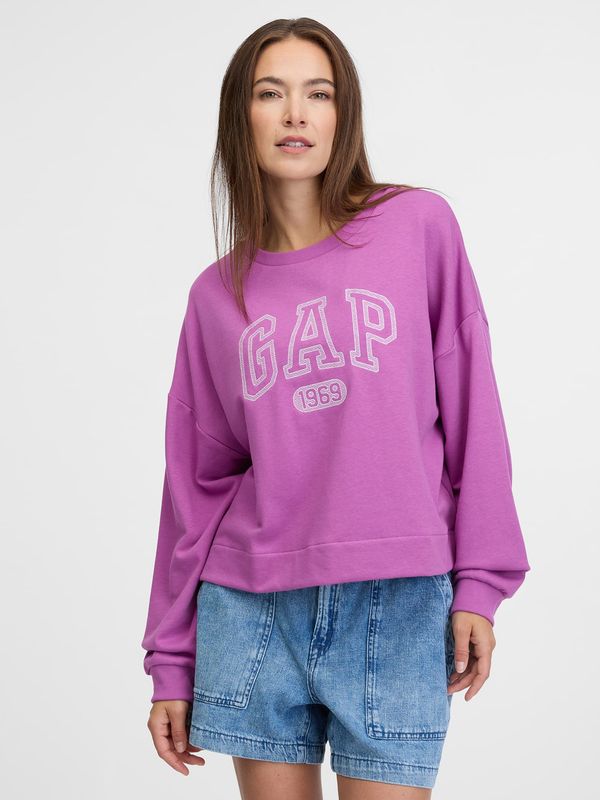 GAP Purple women's oversized sweatshirt with GAP logo