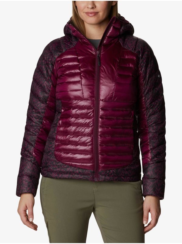 Columbia Purple Women's Patterned Quilted Columbia Hooded Winter Jacket - Women's