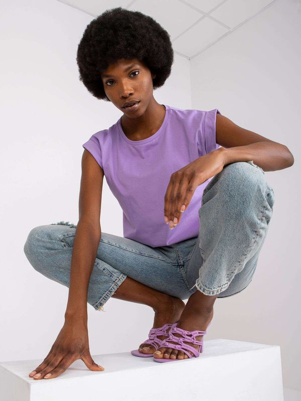 Fashionhunters Purple women's short sleeve T-shirt