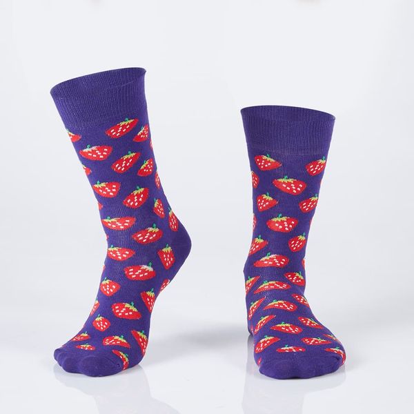 FASARDI Purple women's socks with strawberries