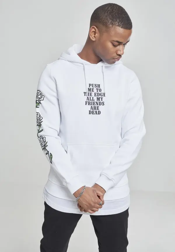Mister Tee Push Me Hoody white