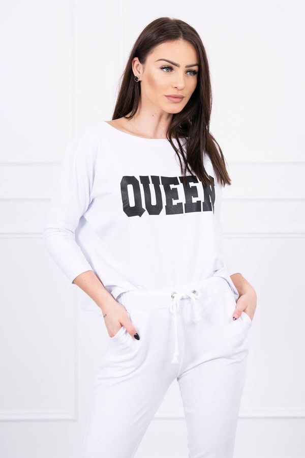 Kesi Queen print white print set