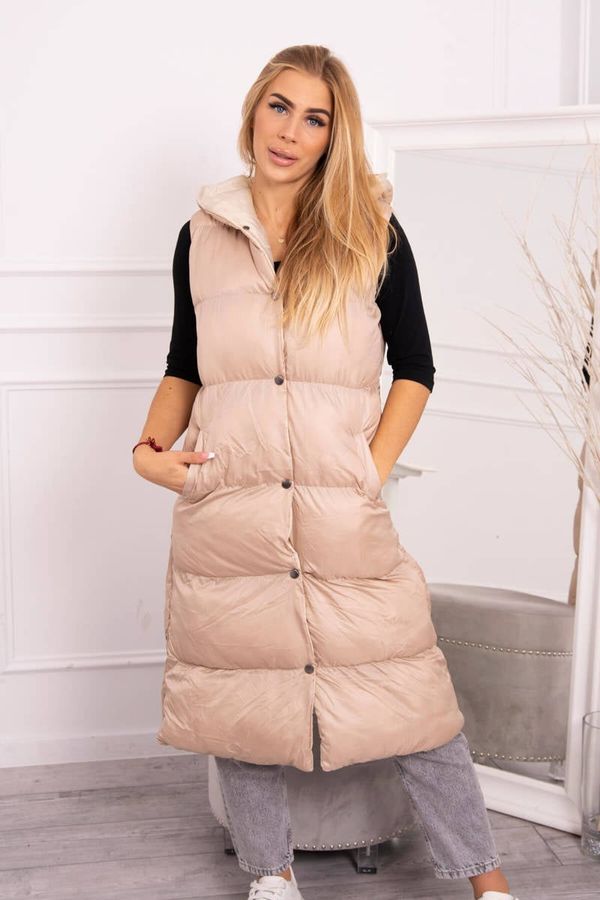 Kesi Quilted vest with hood beige