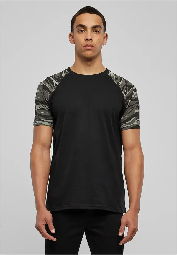 Urban Classics Raglan contrast t-shirt blk/dark rhinestone