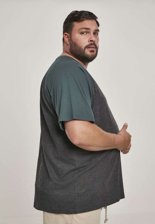 UC Men Raglan Contrast Tee charcoal green/bottlegreen