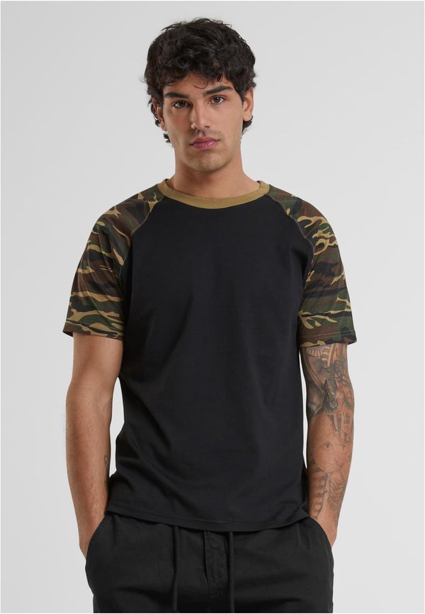 Urban Classics Raglan contrasting blk/woodcamo t-shirt