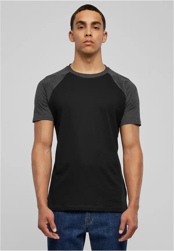 Urban Classics Raglan contrasting t-shirt blk/cha