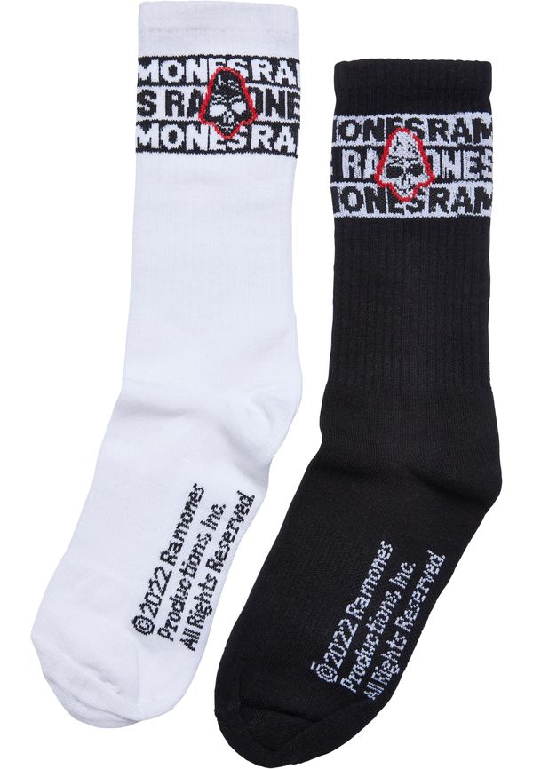 Merchcode Accessoires Ramones Skull Socks 2-Pack Black/White