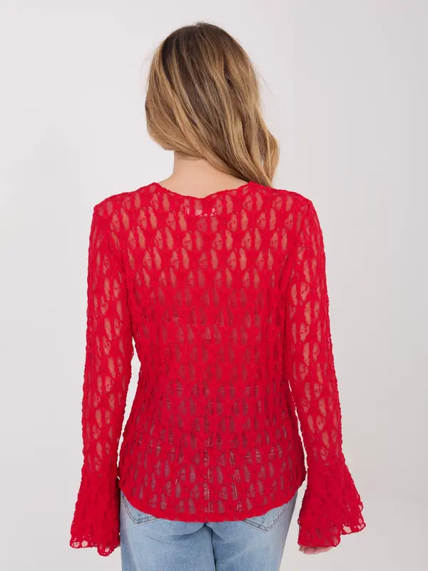 Italy Moda Rdeča čipkasta bluza